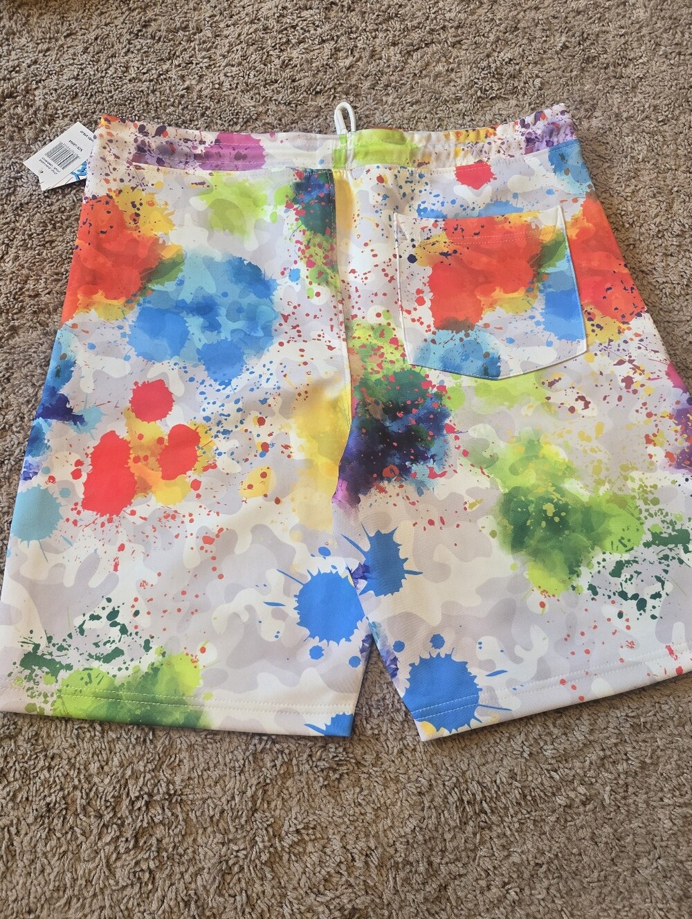 Fresh Prints Mens Large Multicolor Paint Splatter Shorts NWT